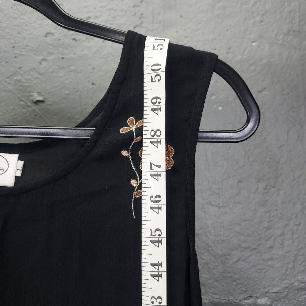 Vintage Maxi Dress Lrg Variations Sheath Embroidery Flower Sheer Lined  Y2K 90's - Picture 11 of 14